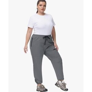NEW Womens Hanna Nikole Plus Size 20 Joggers Sweatpants Pants Nylon NWT Gray